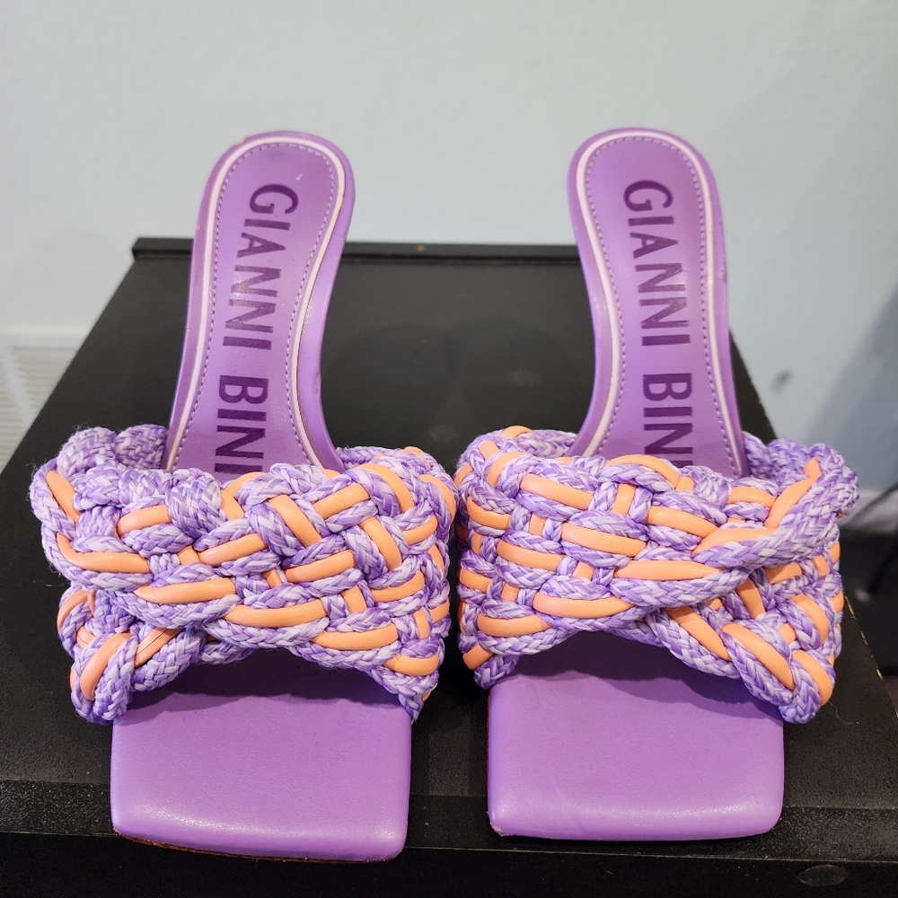 *NWOT* - Gianni Bini | Bibby - Purple & Orange Woven Sandals | US 6.5 Women's - Picture 4 of 10